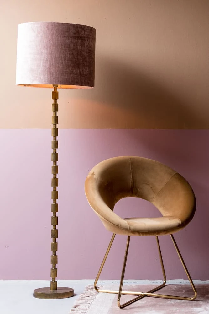 Stuhl CHARLIE Samt Karamel + Gold