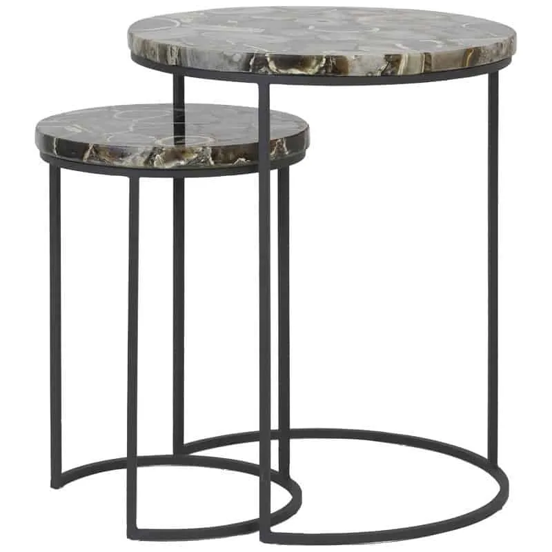 Beistelltisch AXAT Achat braun-schwarz 2er-Set