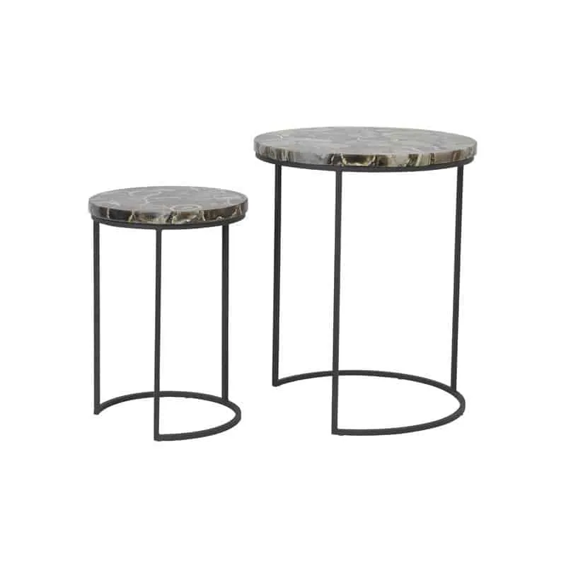 Beistelltisch AXAT Achat braun-schwarz 2er-Set