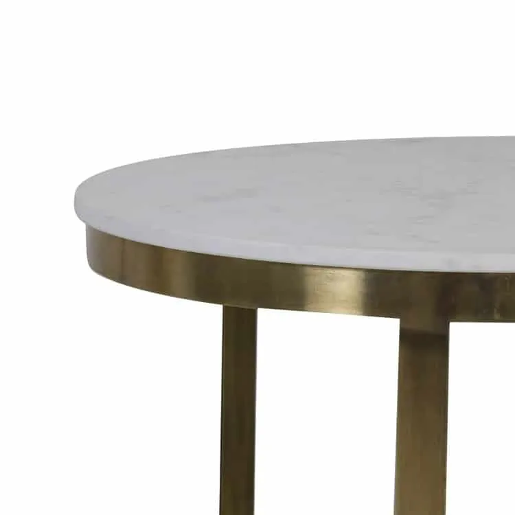 Couchtisch PERLATO Marmor weiß-antik Bronze