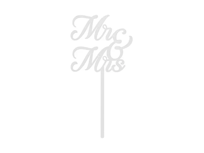 Weißer Tortenaufsatz „Mr & Mrs“, 16,5 cm