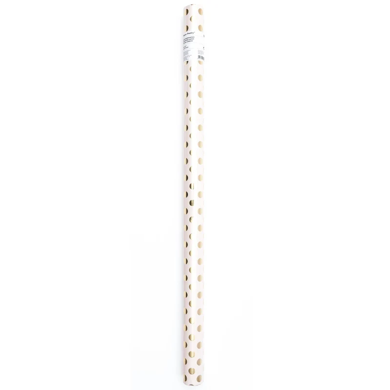 Rico Design Geschenkpapier rosa, Punkte gold