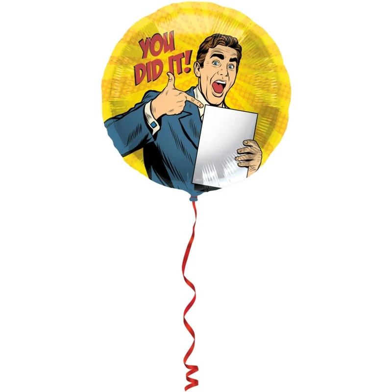 „You Did It“-Heliumballon, bunt, leer, 45 cm