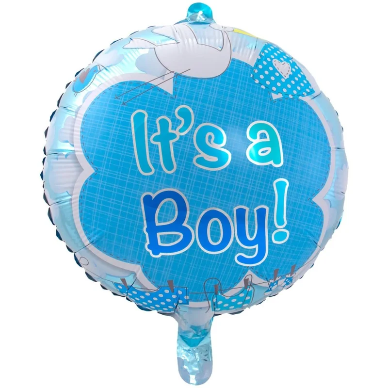 Geburtsballon mit Helium „It’s a Boy“ (leer), 43 cm
