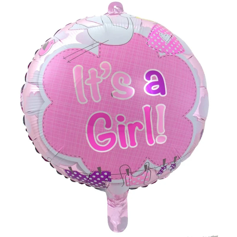 Geburtsballon mit Helium „It’s a Girl“ (leer), 43 cm