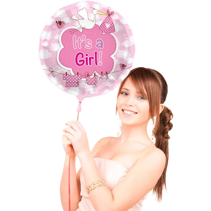 Geburtsballon mit Helium „It’s a Girl“ (leer), 43 cm