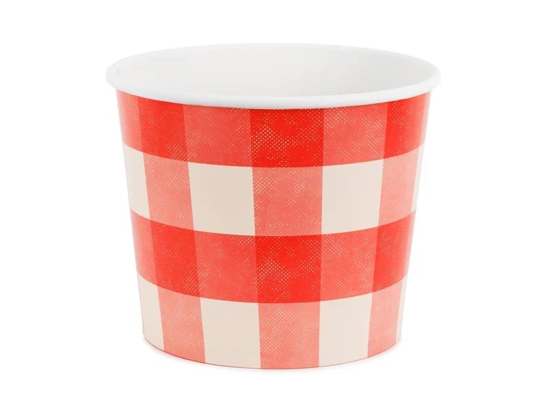 Schwarz-rote Snackschälchen, kariert, 14 cm, 2-teilig