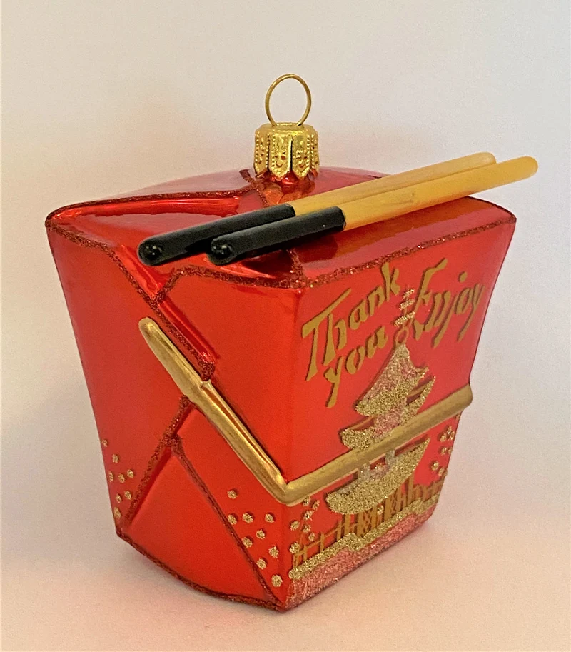 Asiatische Take away Box mit Ess-Stäbchen