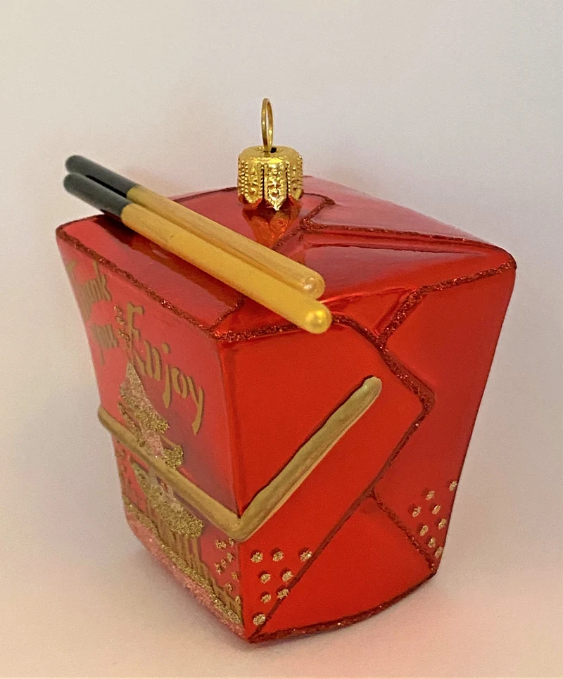 Asiatische Take away Box mit Ess-Stäbchen
