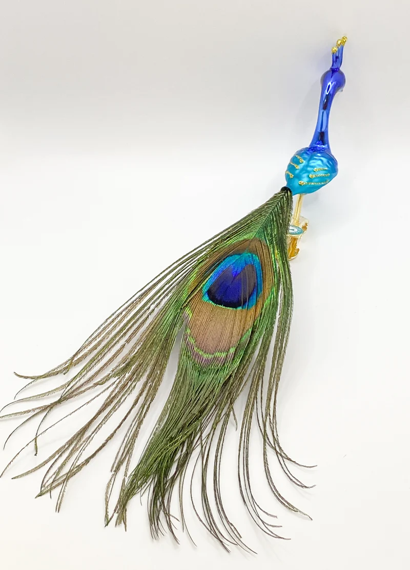 Blauer Pfau mit Pfauenfedern