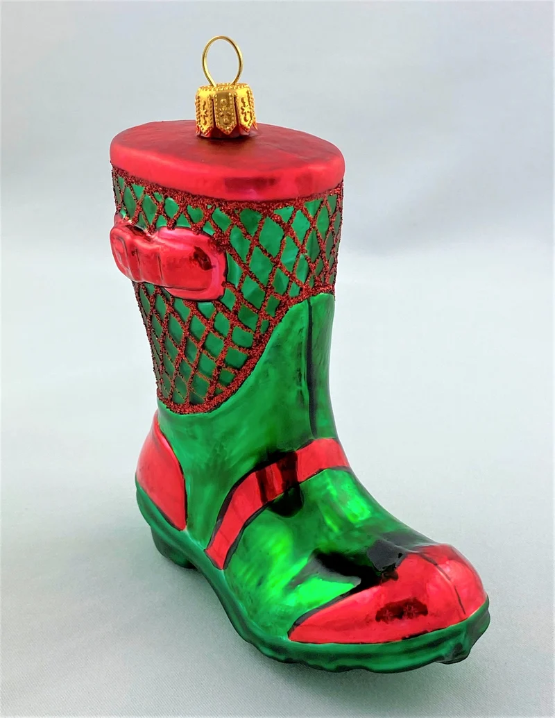 Grüner roter Gummistiefel