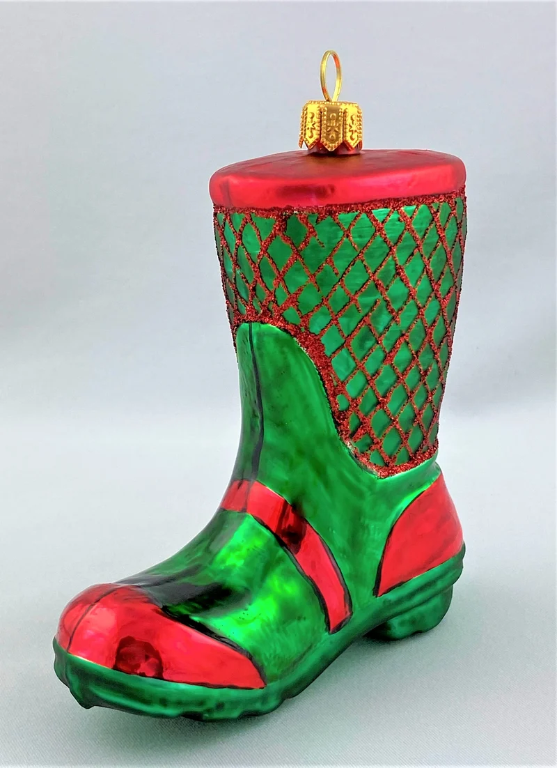 Grüner roter Gummistiefel