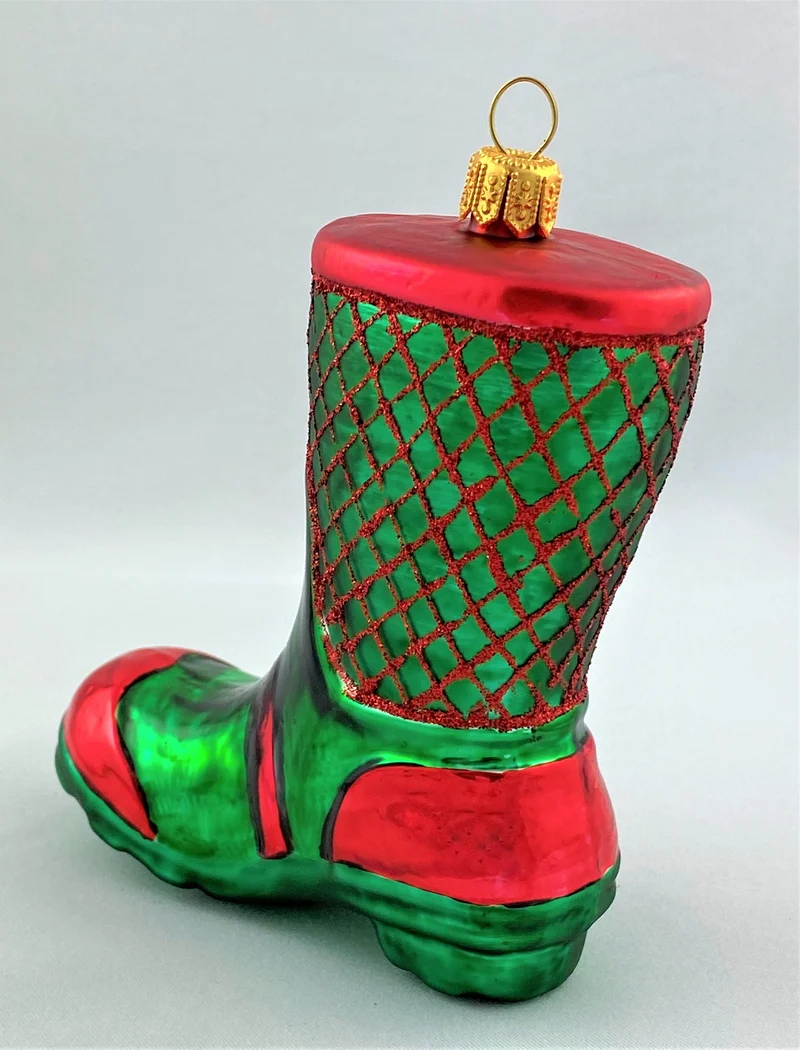 Grüner roter Gummistiefel