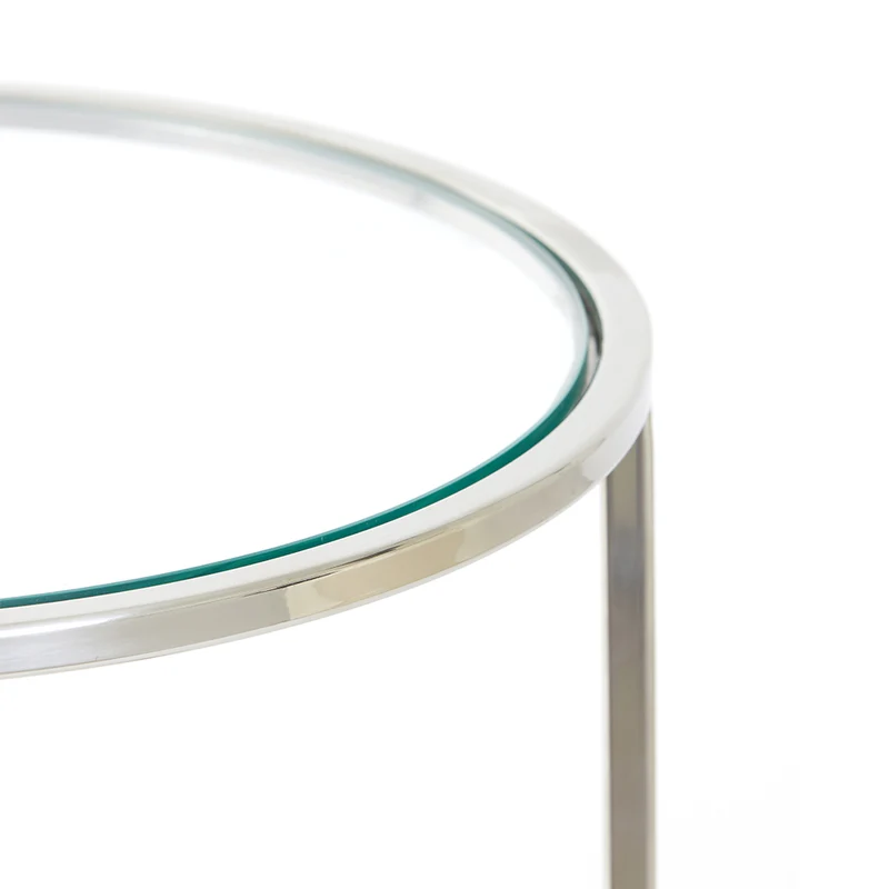 Beistelltisch DUARTE Glas Nickel 2er-Set