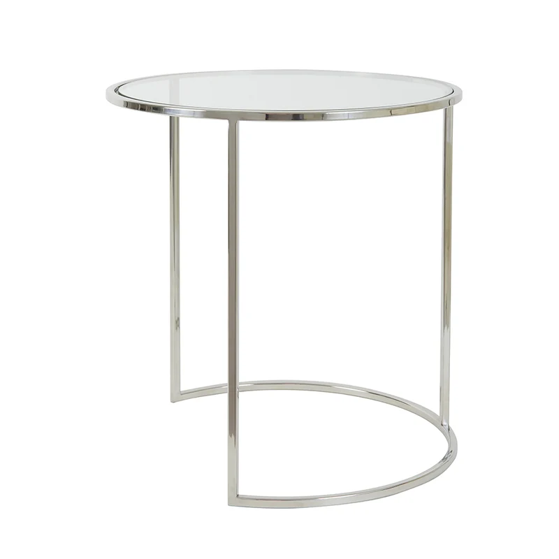 Beistelltisch DUARTE Glas Nickel 2er-Set