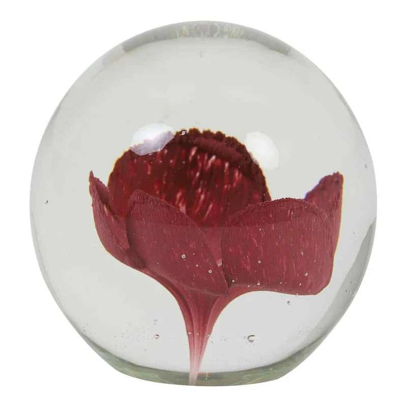 Skulptur Ornament FLOWER alt Rosa im Glas Ø8,5 cm
