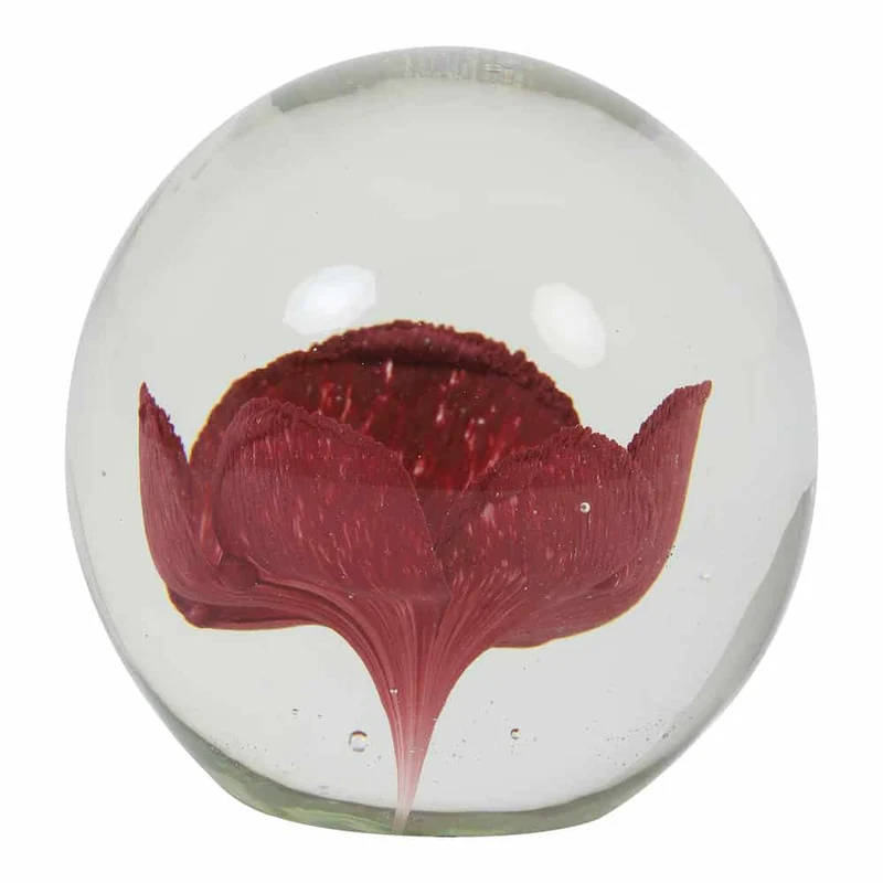 Skulptur Ornament FLOWER alt Rosa im Glas Ø8,5 cm