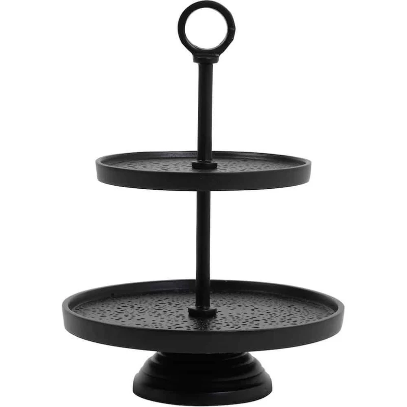 Etagere mit 2 Ebenen 'LUTEK' schwarz 37 cm