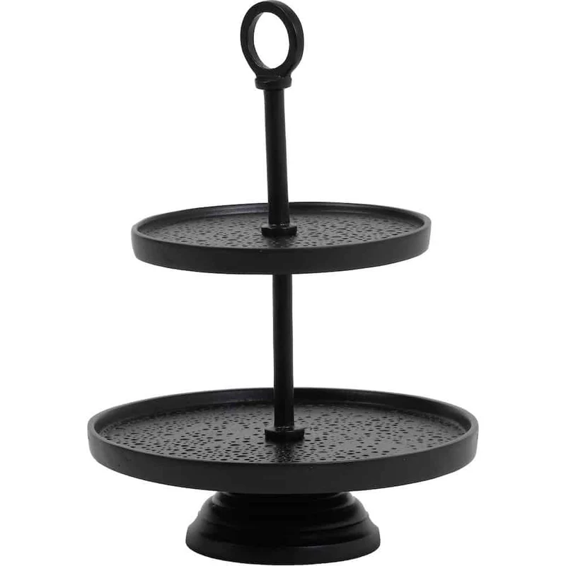 Etagere mit 2 Ebenen 'LUTEK' schwarz 37 cm