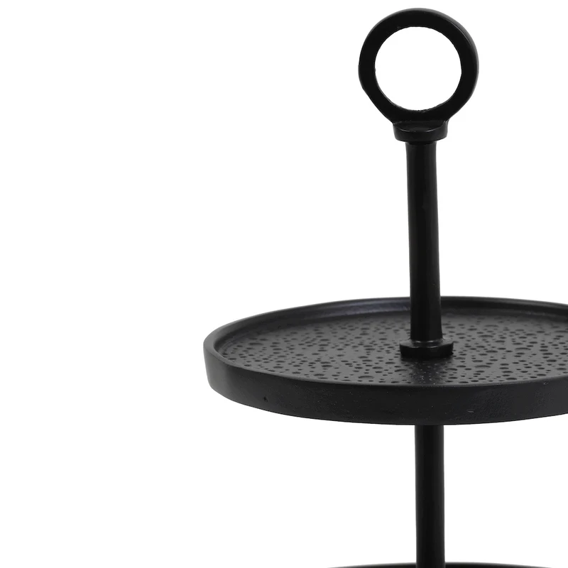 Etagere mit 2 Ebenen 'LUTEK' schwarz 37 cm
