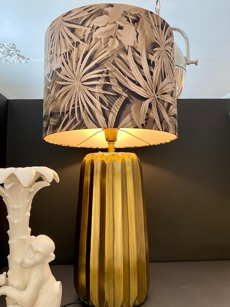 Tischlampe ROMITA antik Bronze Palme 70cm