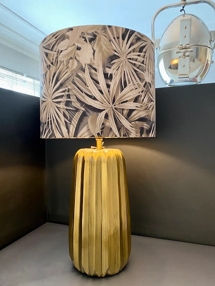 Tischlampe ROMITA antik Bronze Palme 70cm