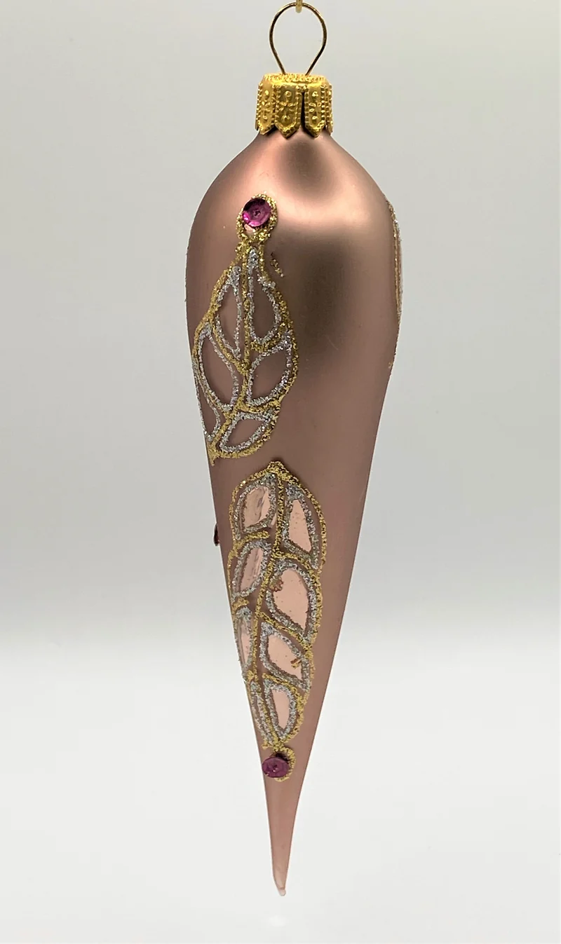 Zapfen helles mattes Kupfer mit Blätter-Motiv