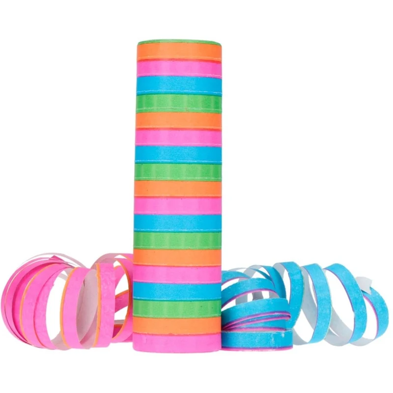 Farbige Serpentine, leuchtende Farben, 4 m, 3 Stück