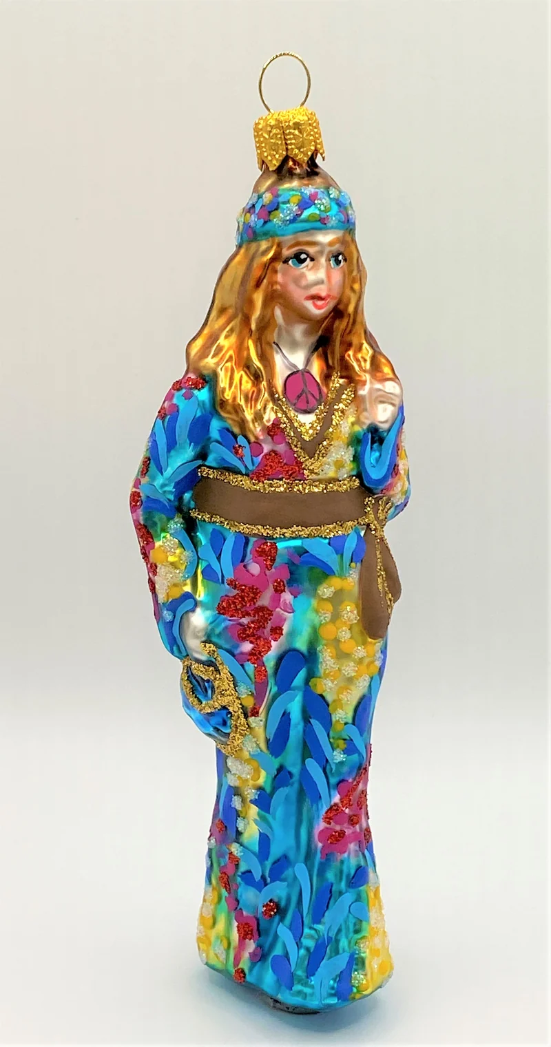 Hippie Frau in Flower Power Look