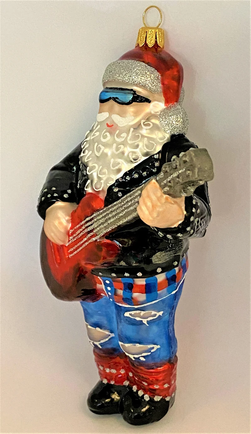 Santa Claus spielt die elektrische Gitarre