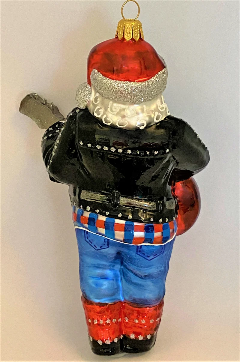 Santa Claus spielt die elektrische Gitarre