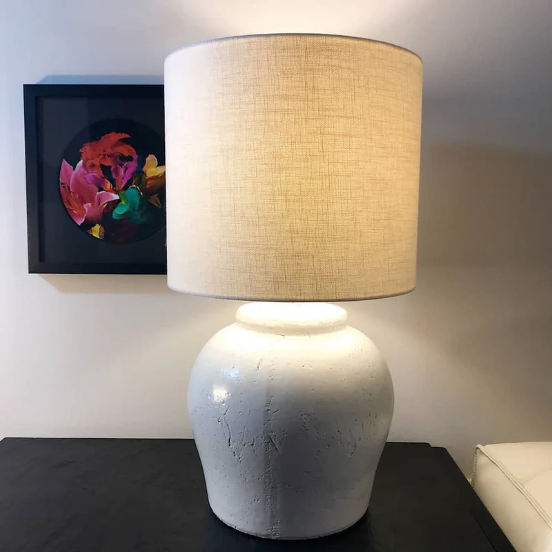 Tischlampe ETNA antik weiss 60 cm