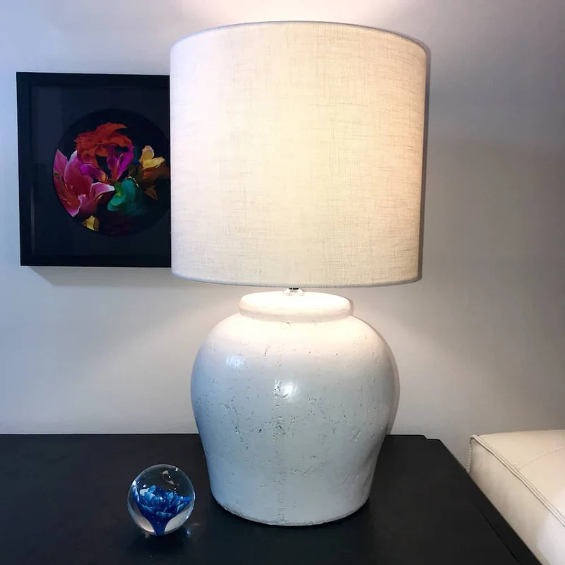 Tischlampe ETNA antik weiss 60 cm