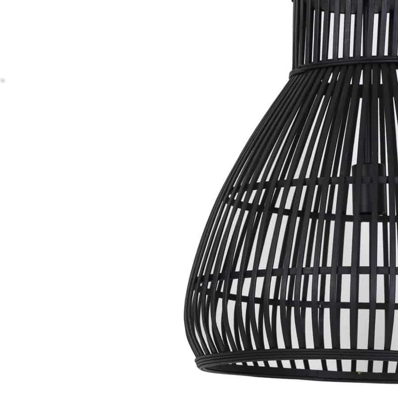 Hängeleuchte TIMAKA Rattan Schwarz Ø46x51 cm