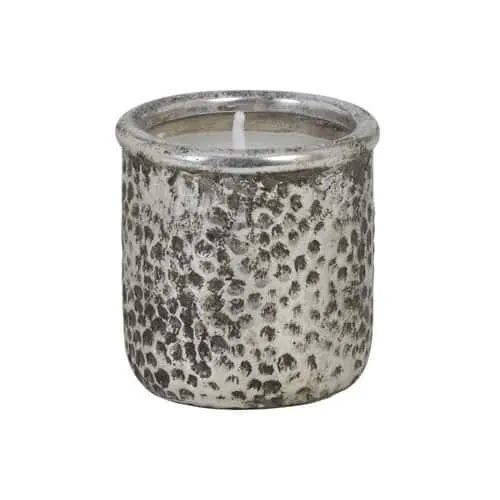 Kerze CANEJA - silber im Dekotopf Ø11 cm