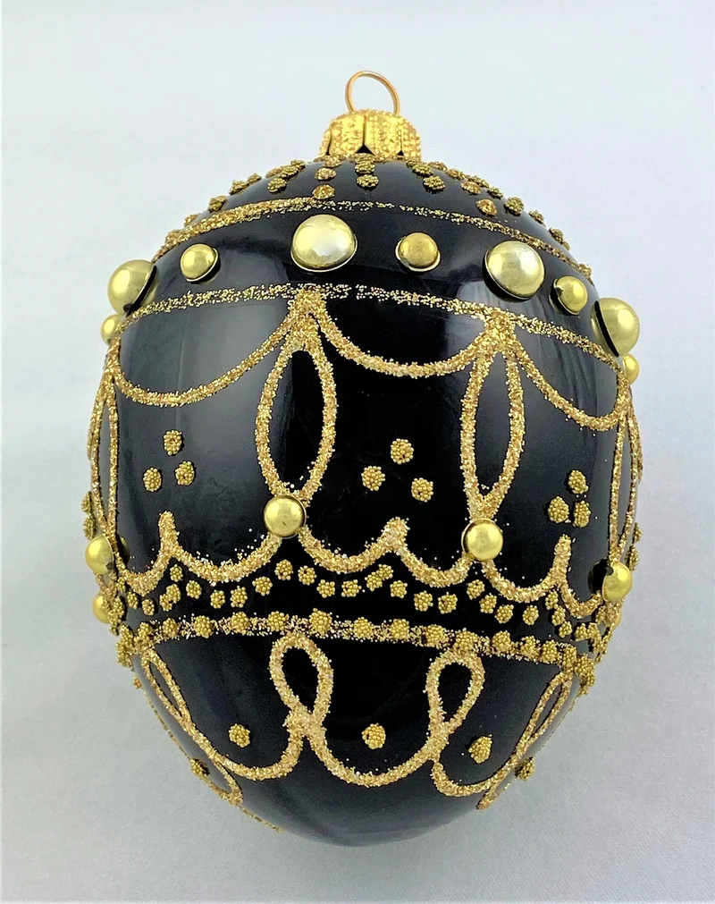 Ei-Form schwarz glanz im Biedermeier-Stil