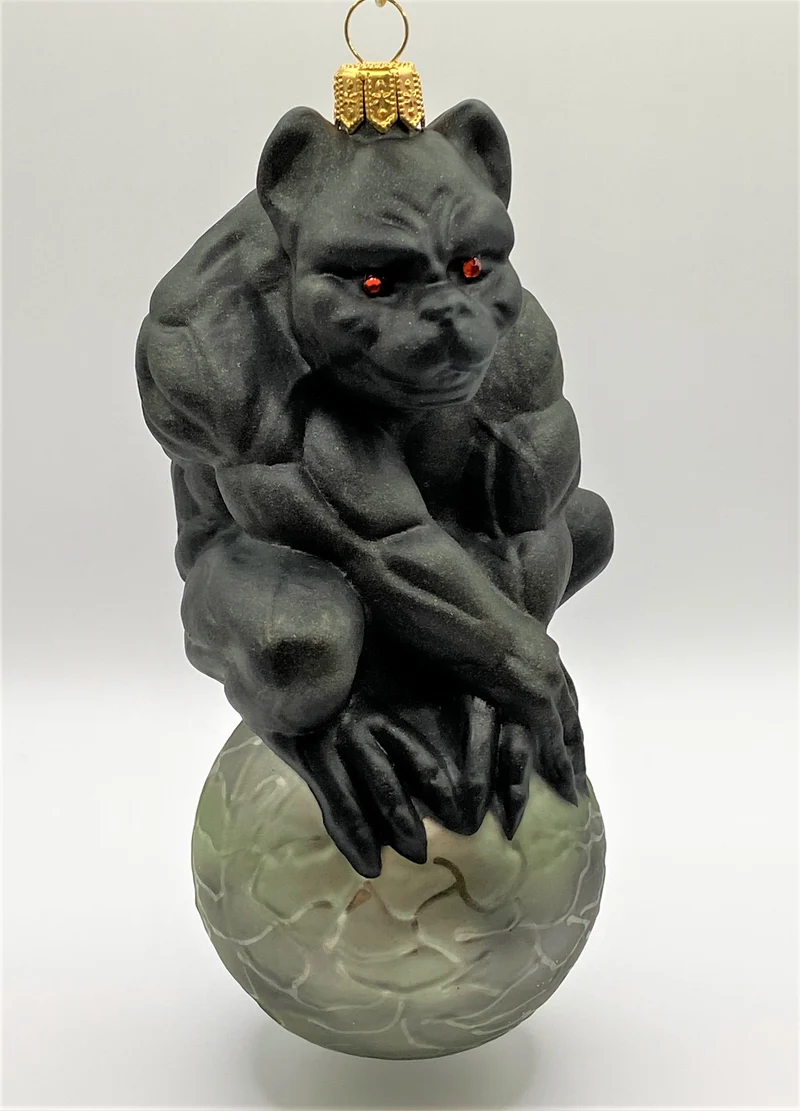 Gargoyle, gotischer Wasserspeier, schwarz