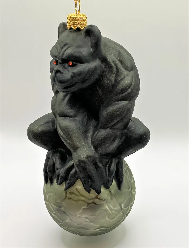 Gargoyle, gotischer Wasserspeier, schwarz