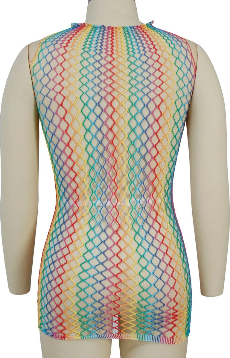Fischnetz Shirt Regenbogen