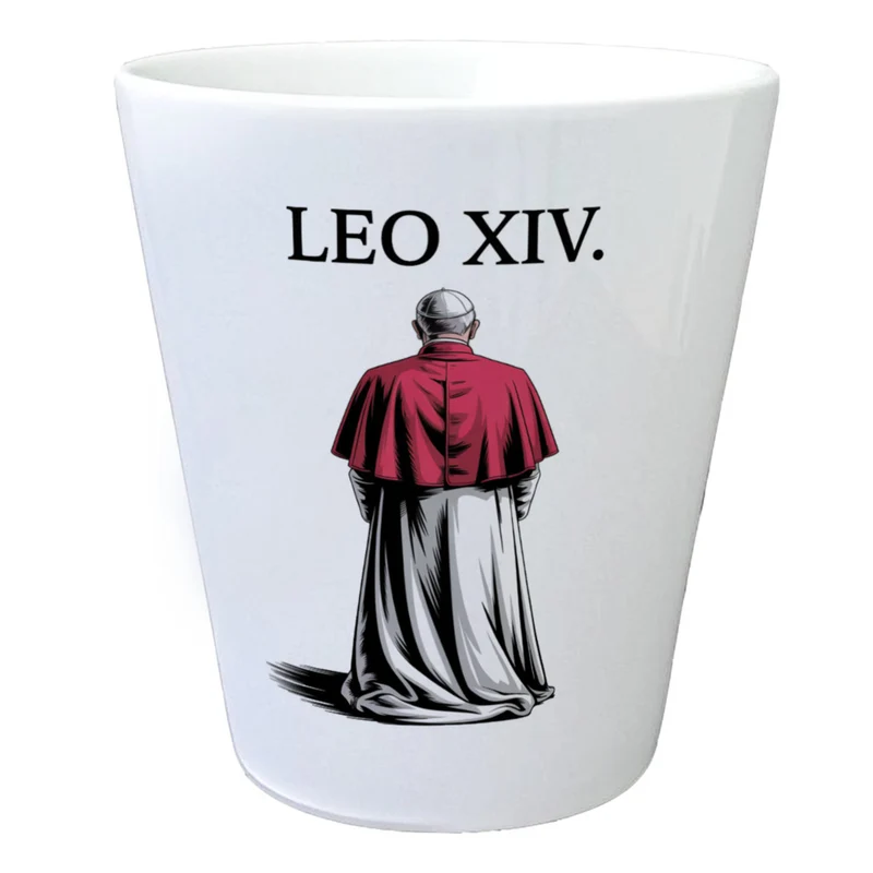 Papst Leo XIV. Blumentopf