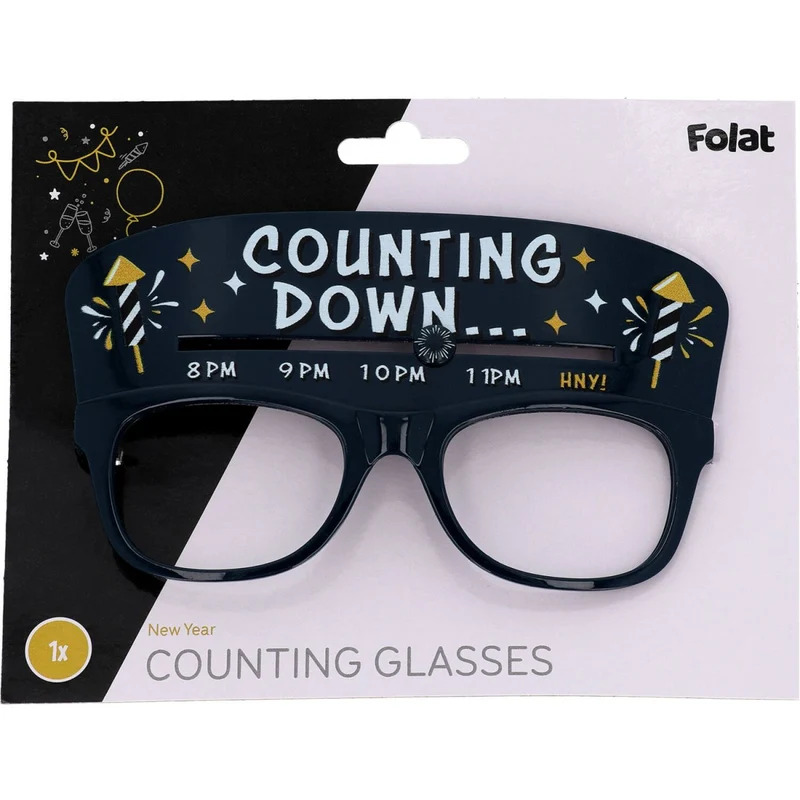Schwarze Brille „Counting Down“, 14,5 cm