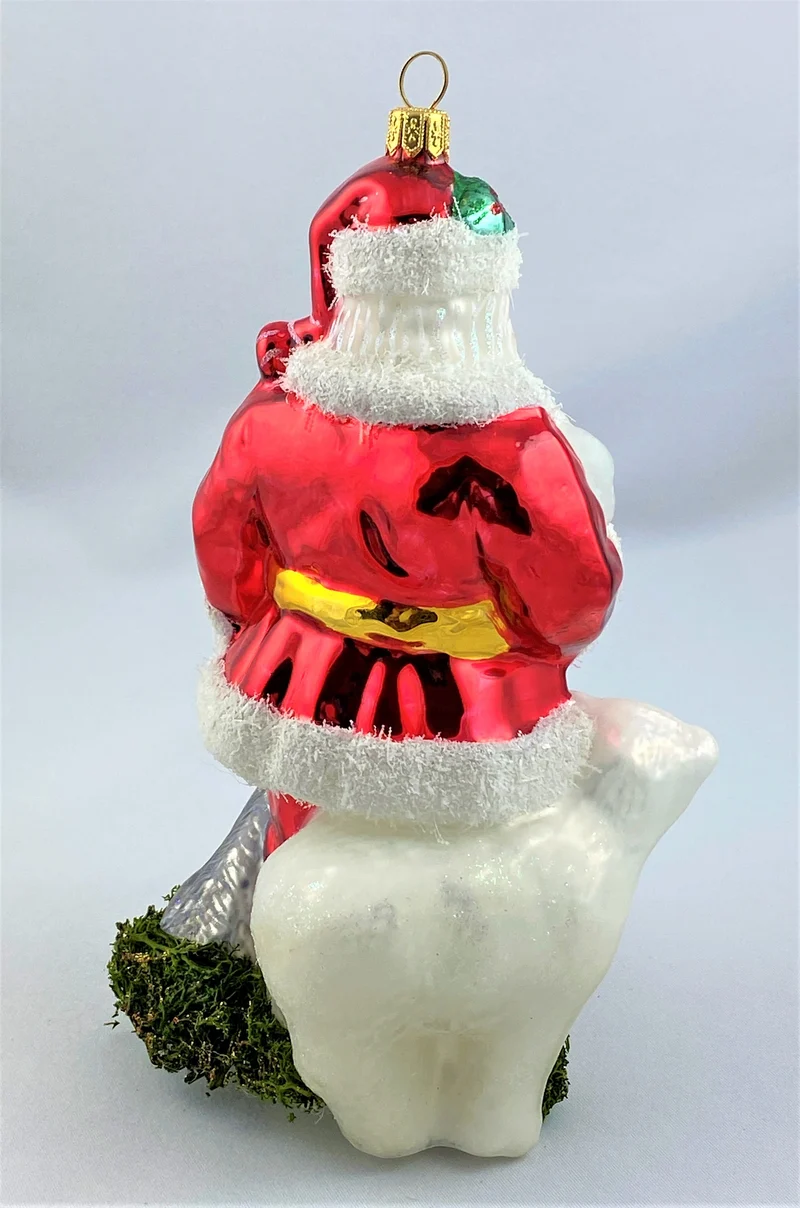 Weihnachtsmann ist bei den Tieren im Hohen Norden zu Besuch