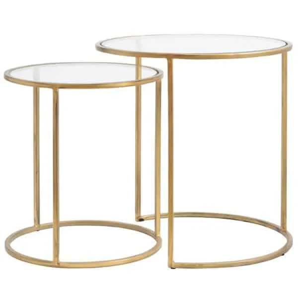 Beistelltisch DUARTE Gold Glas 2er-Set