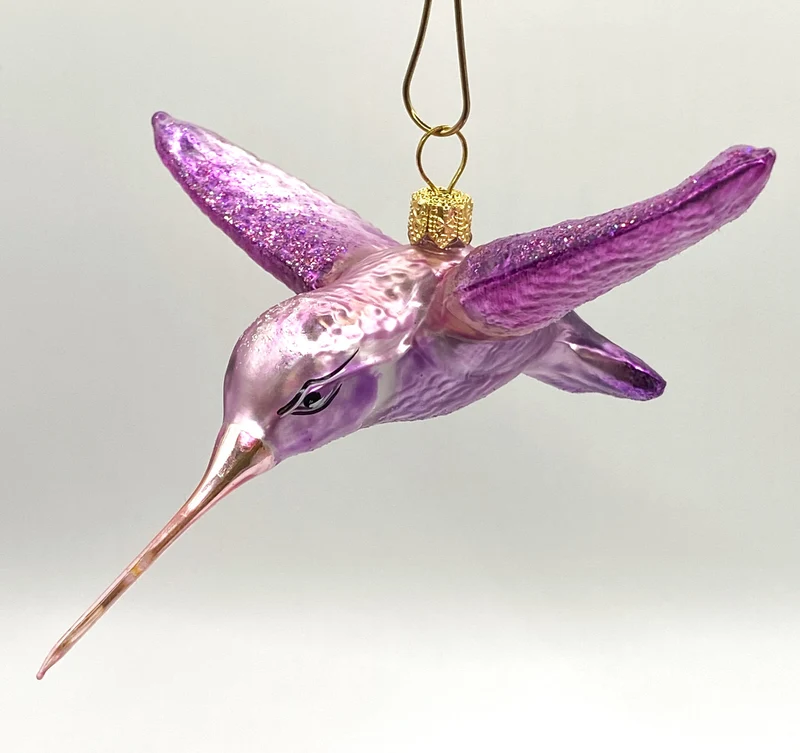 Kolibri pink-rosa Flügel ausgebreitet, Schnabel rosa