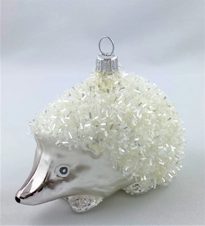 Grosser weisser Glitzer-Igel