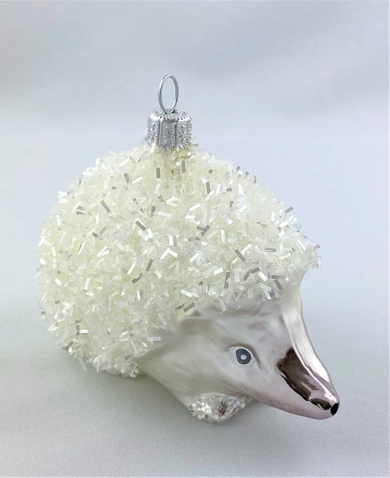 Grosser weisser Glitzer-Igel