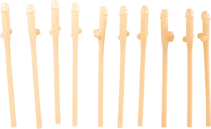 Penis Strohhalme Nackt 19,5cm 10Stück