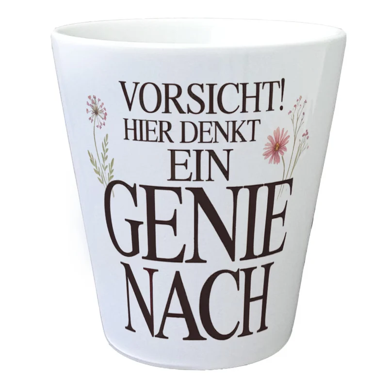 Vorsicht Genie am Werk Blumentopf Dekoration