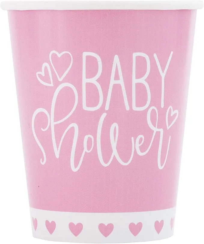 Babyparty-Becher, rosa, 266 ml, 8 Stück