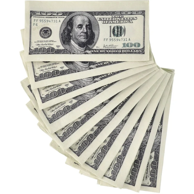 Dollars Servietten 33 cm, 10 Stück